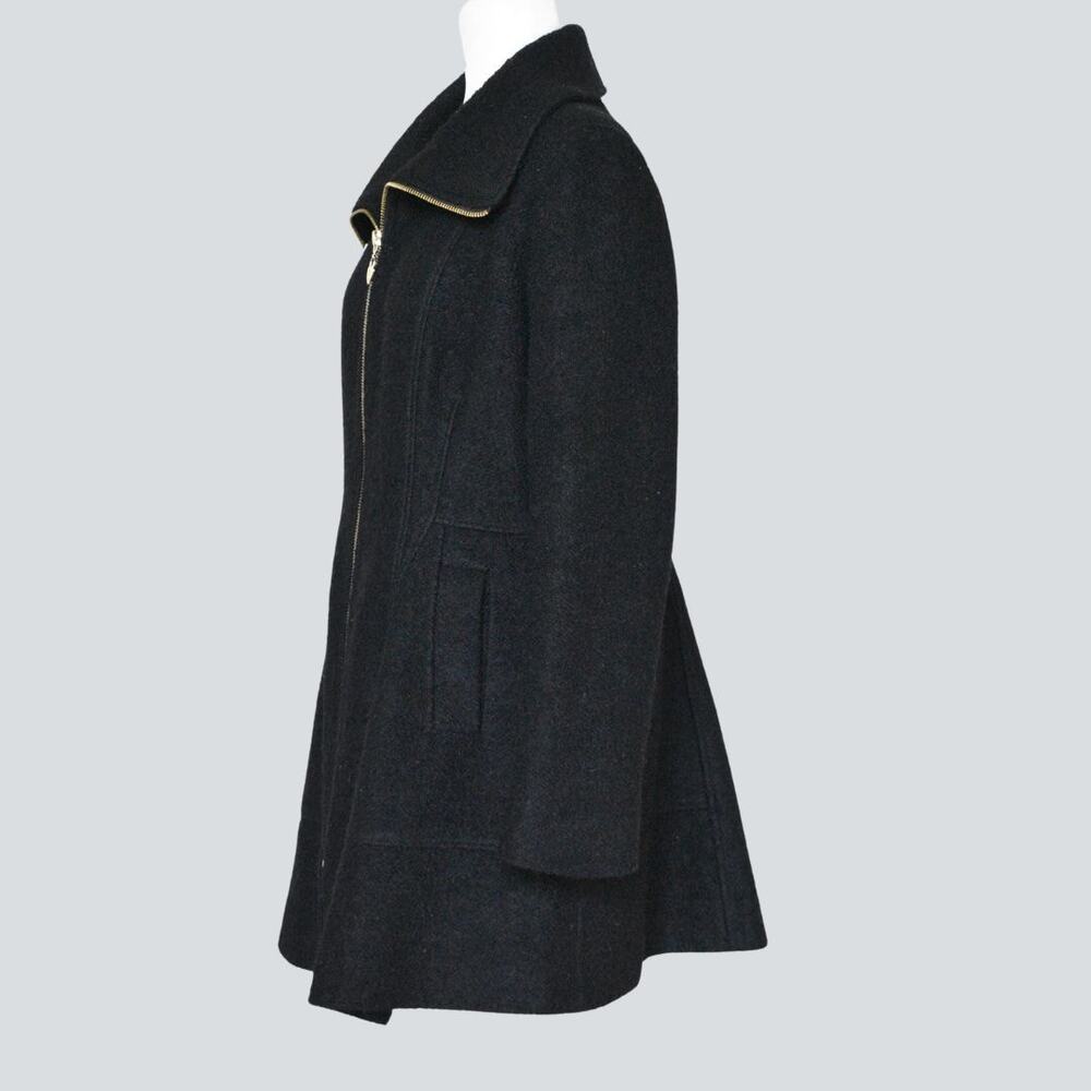 GUESS Women's Wool-Blend Black A-line Fit Swing/Trench Coat Size XL - Picture 3 of 10
